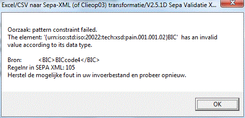 XSD validatie foutmelding